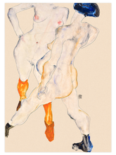 Egon Schiele Two Female Nudes, Standing - Art Print